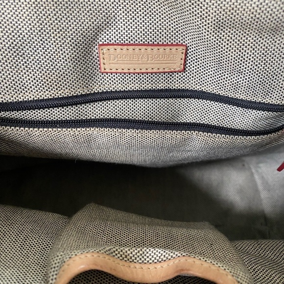 Dooney & Bourke Dillen Double Pocket Satchel Black & Tan - Picture 8 of 12